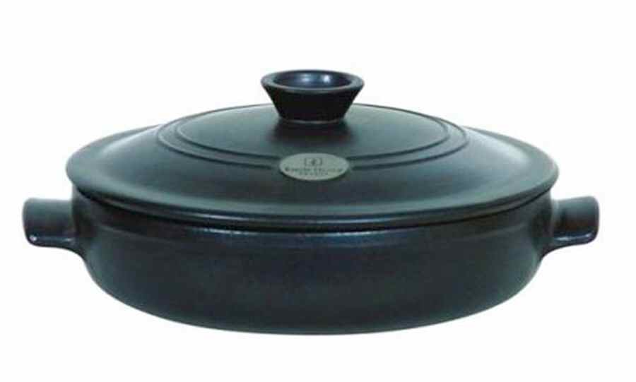 Flame Black 3.5 Quart Brazier with Lid by Emile Henry-1