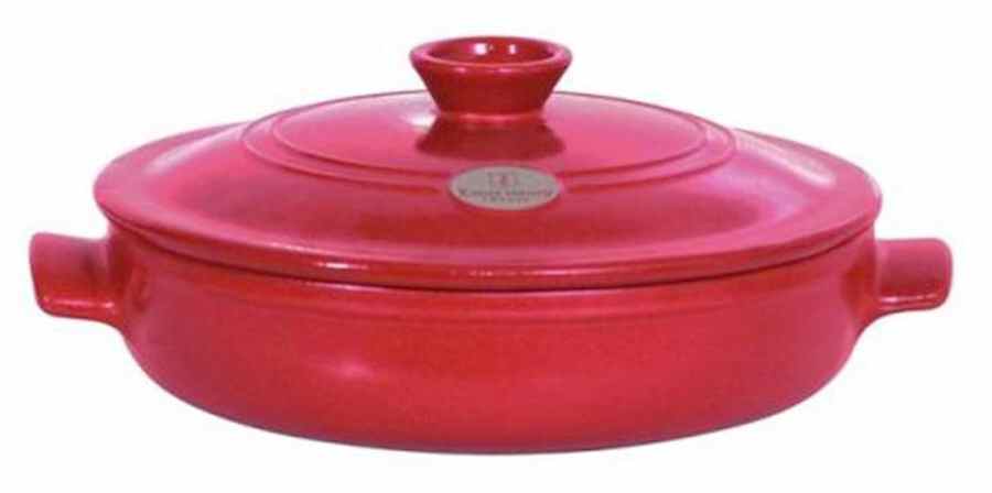 Flame Red (Rouge) 3.5 Quart Brazier with Lid by Emile Henry-1