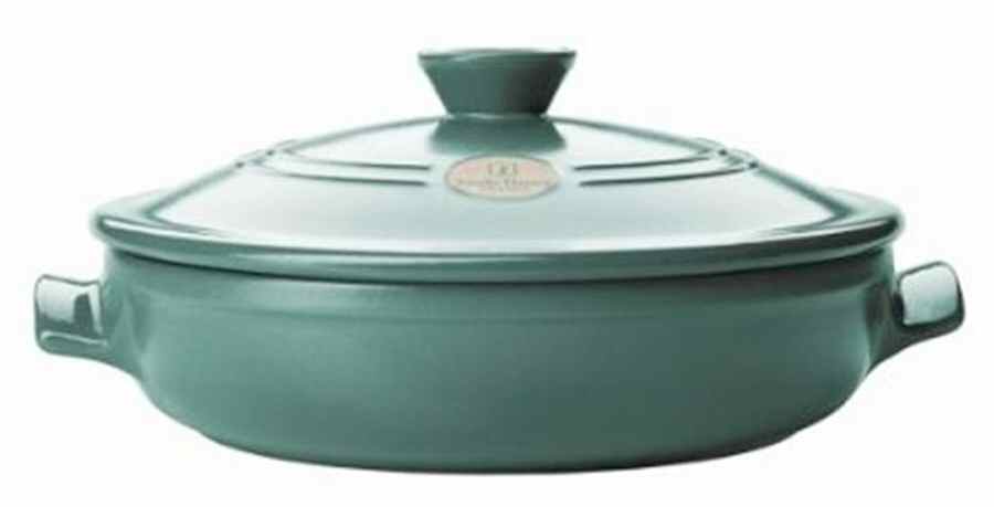 Flame Green (Vert) 3.5 Quart Brazier with Lid by Emile Henry-1