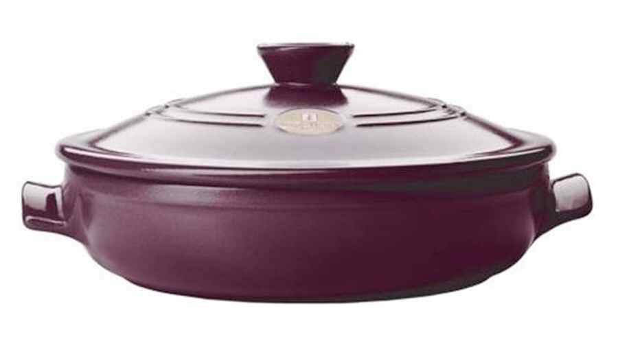 Flame Figue (Maroon) 3.5 Quart Brazier with Lid by Emile Henry-1