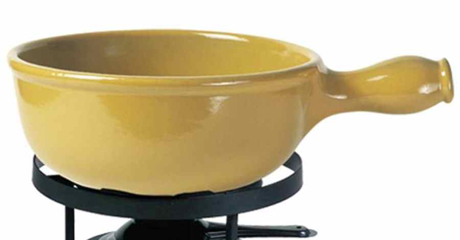 Flame Yellow Open Fondue Pot Only by Emile Henry-1