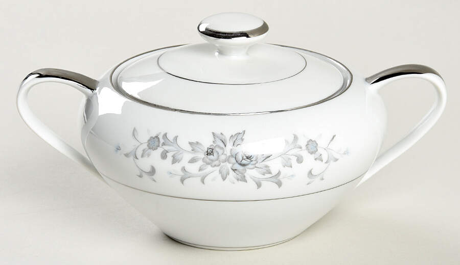 Blue Rose Sugar Bowl & Lid by Empress (Japan)-1