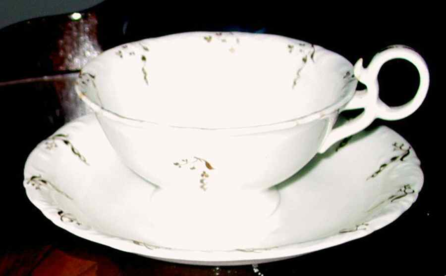 9081 Footed Cup & Saucer Set by England-1
