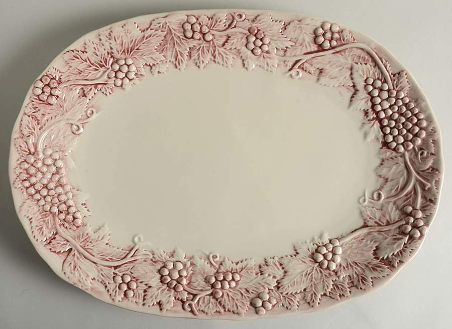Vineyard Burgundy 18" Oval Serving Platter by Euro Ceramica-1