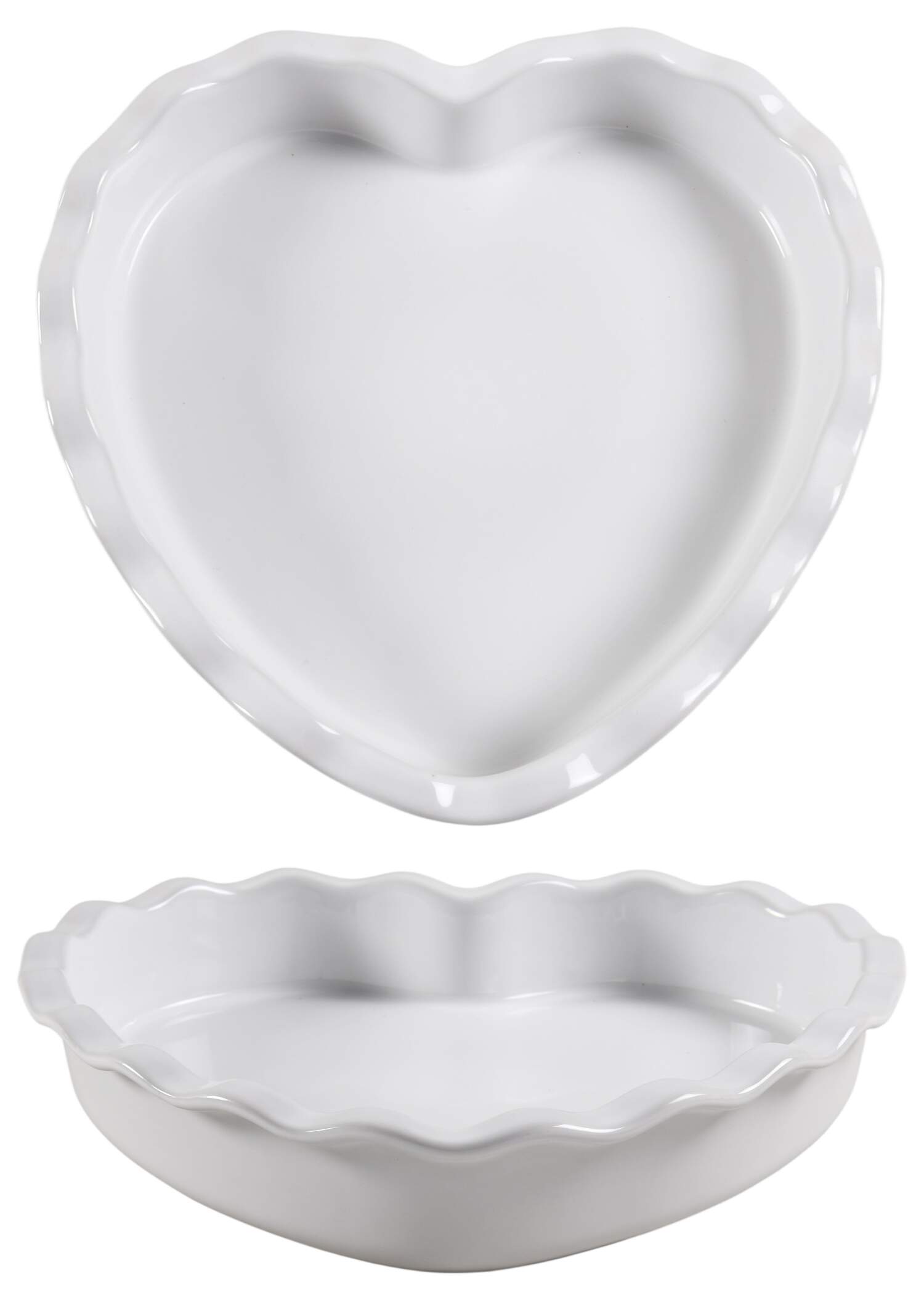 Nougat (Flour White) Heart Shape Quiche Dish by Emile Henry-1