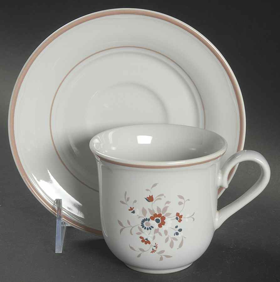 Dixie Floral Flat Cup & Saucer Set by Epoch-1