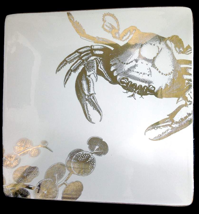 Crab 13" Square Serving Platter by Eloquent Ink-1