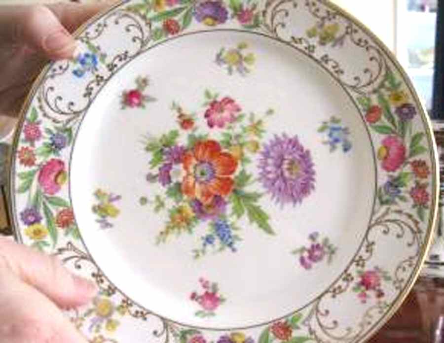Dresden Sprays Dinner Plate by Crown Clarence-1