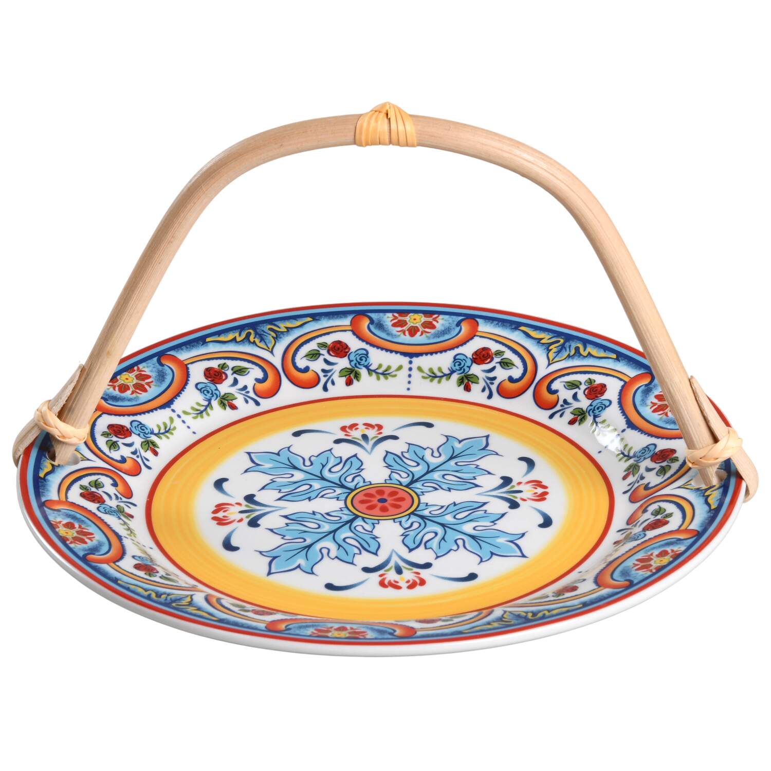 Zanzibar 5 3/8"-5 5/8" Bamboo Handled Serving Plate  HC by Euro Ceramica-1