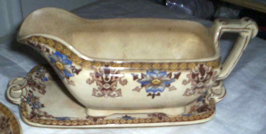 Iolanthe Gravy Boat & Underplate by EFB & Son-1