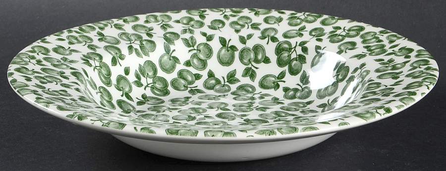 EIT20 Green Rim Soup Bowl by English Ironstone Tableware-1