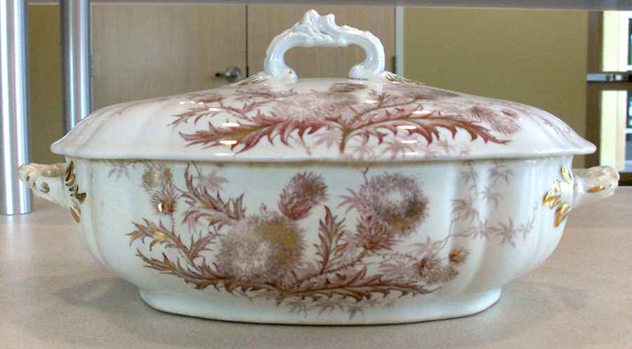 Thistle Brown Oval Covered Vegetable by John Edwards-1