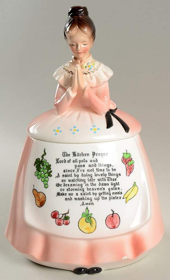 Mother In The Kitchen (Pink Skirt) Cookie Jar & Lid by Enesco-1