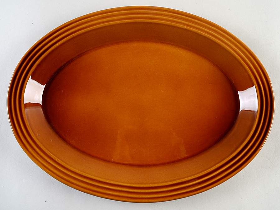 Le Potier Caramel 15" Oval Serving Platter by Emile Henry-1