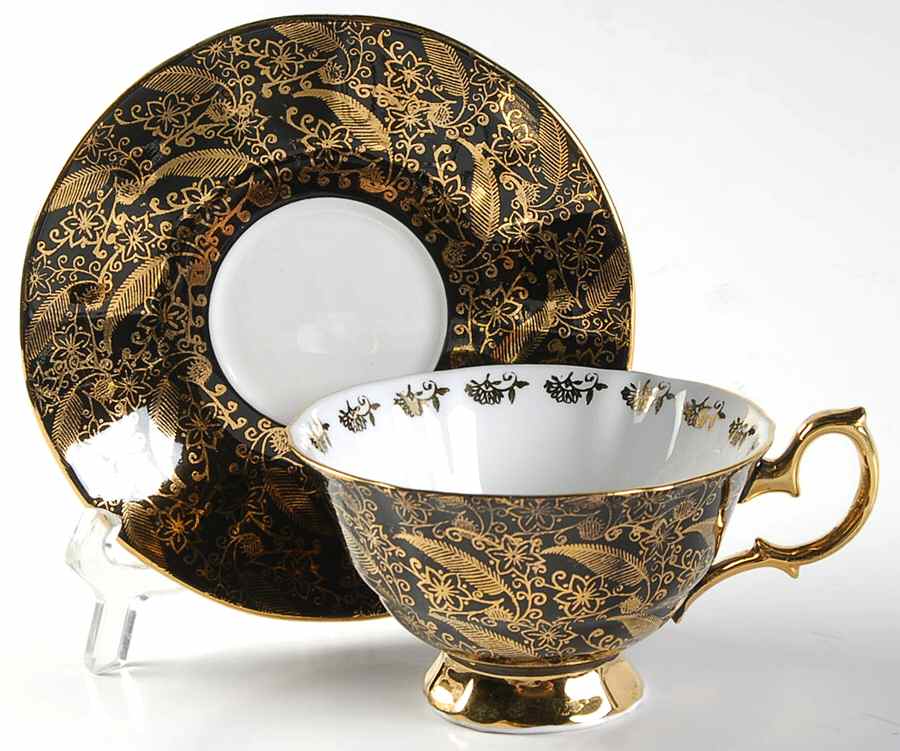 Sovereign Black Footed Cup & Saucer Set by Elizabethan-1
