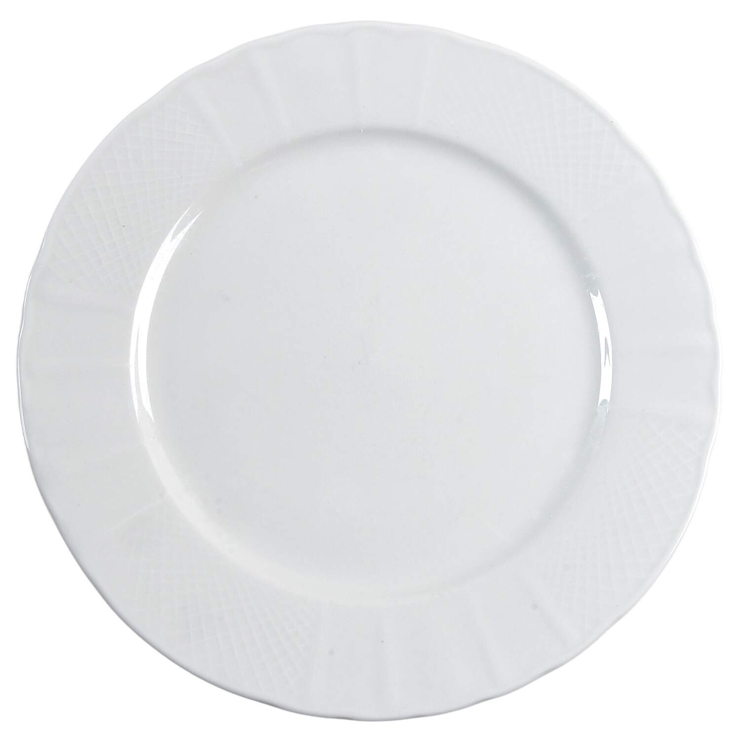 Lattice White Dinner Plate by Excel-1