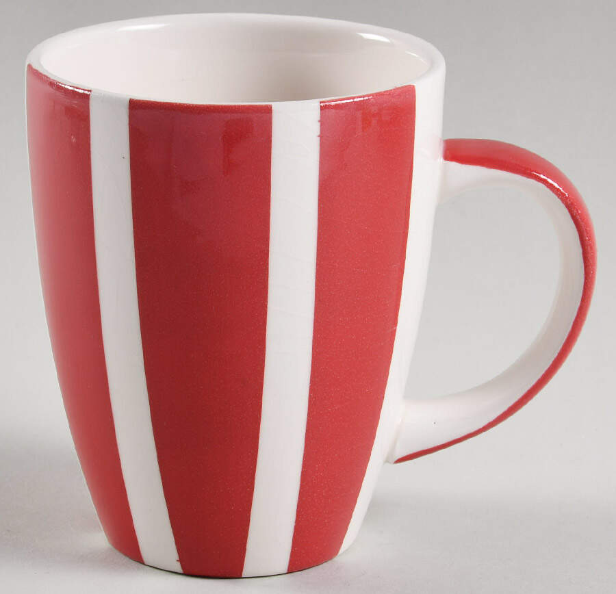 Plaid Polka Dot Red Mug by Euro Ceramica-1