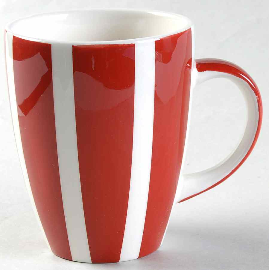 Plaid Polka Dot Red Mug by Euro Ceramica-1