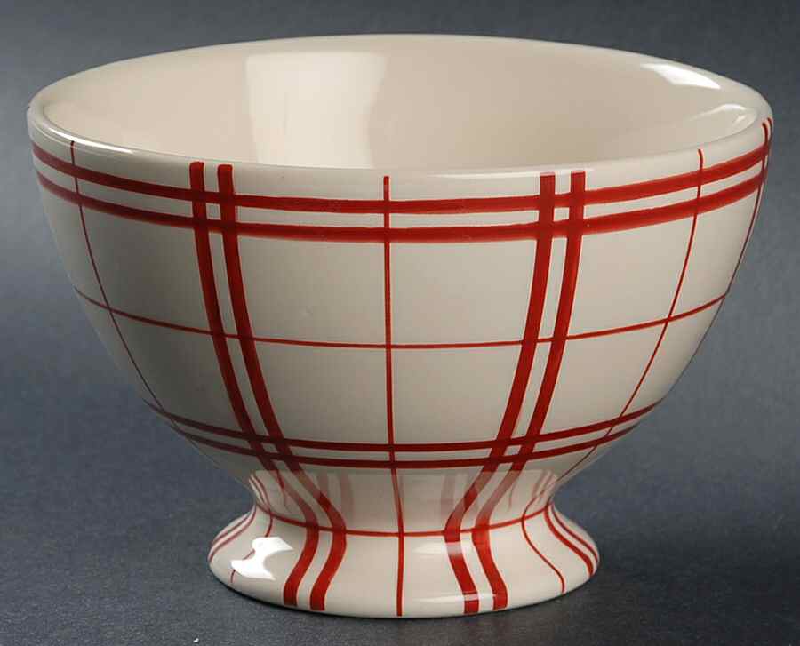 Plaid Polka Dot Red Soup/Cereal Bowl by Euro Ceramica-1