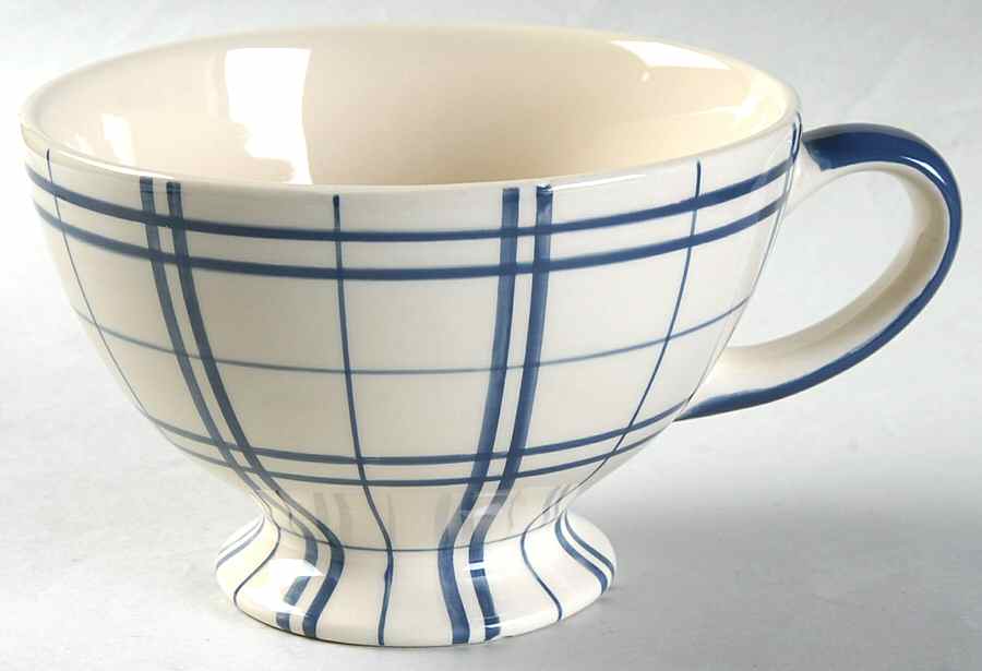 Plaid Polka Dot Blue Jumbo Mug by Euro Ceramica-1
