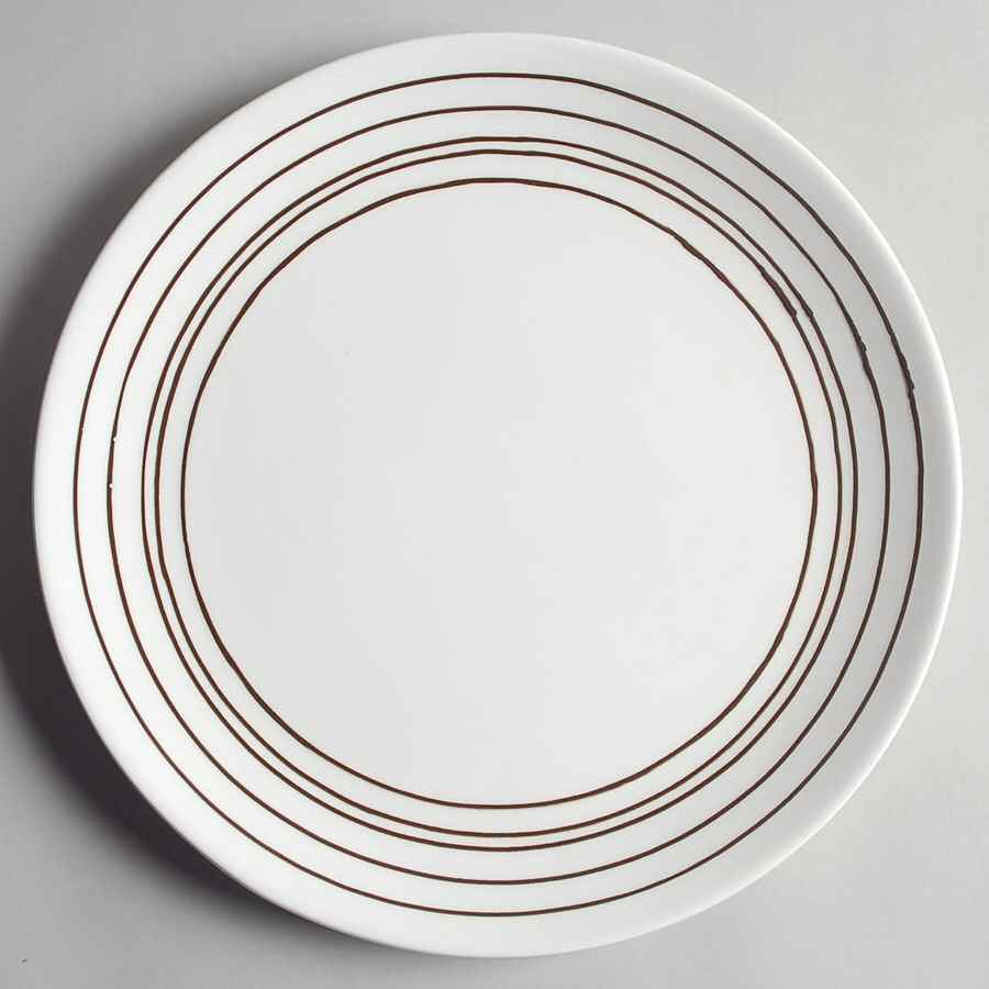 Strata Brown & White Dinner Plate by Euro Ceramica-1