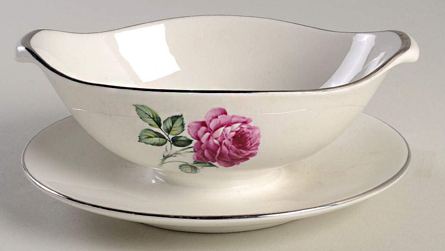 EMB89 Gravy Boat with Attached Underplate by Embassy (American)-1