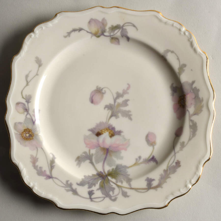 Pastelle (White Bkgrd, Scalloped) Square Salad Plate by Epiag-1