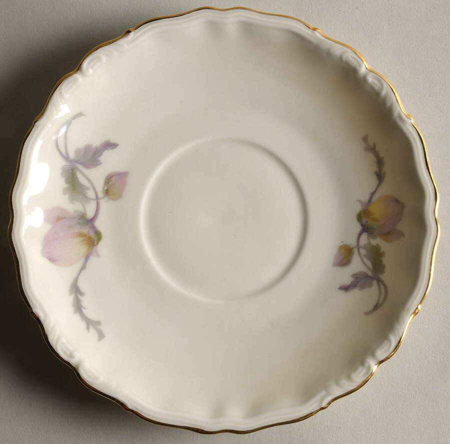 Pastelle (White Bkgrd, Scalloped) Saucer for Cream Soup Bowl by Epiag-1