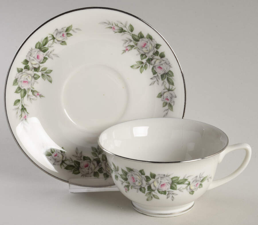 EMB90 Footed Cup & Saucer Set by Embassy (American)-1