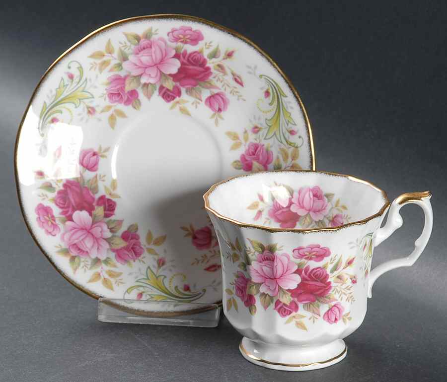 Anniversary Rose Series Footed Cup & Saucer Set by Elizabethan-1