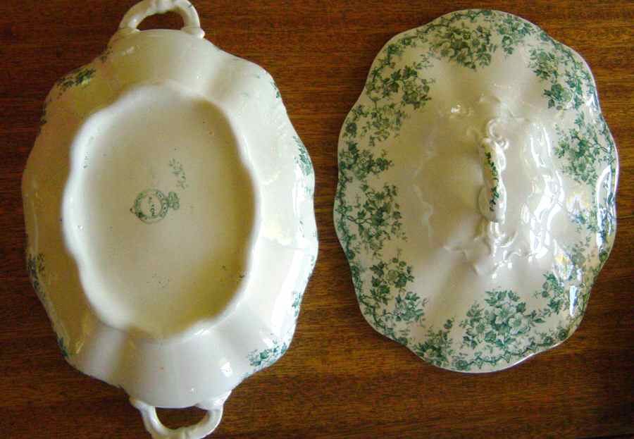 Alton Green Oval Covered Vegetable by England-1