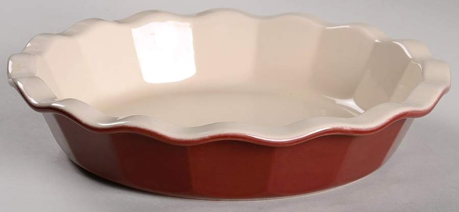 Le Potier Burgundy (Bordeaux) 10" Pie Baking Plate by Emile Henry-1