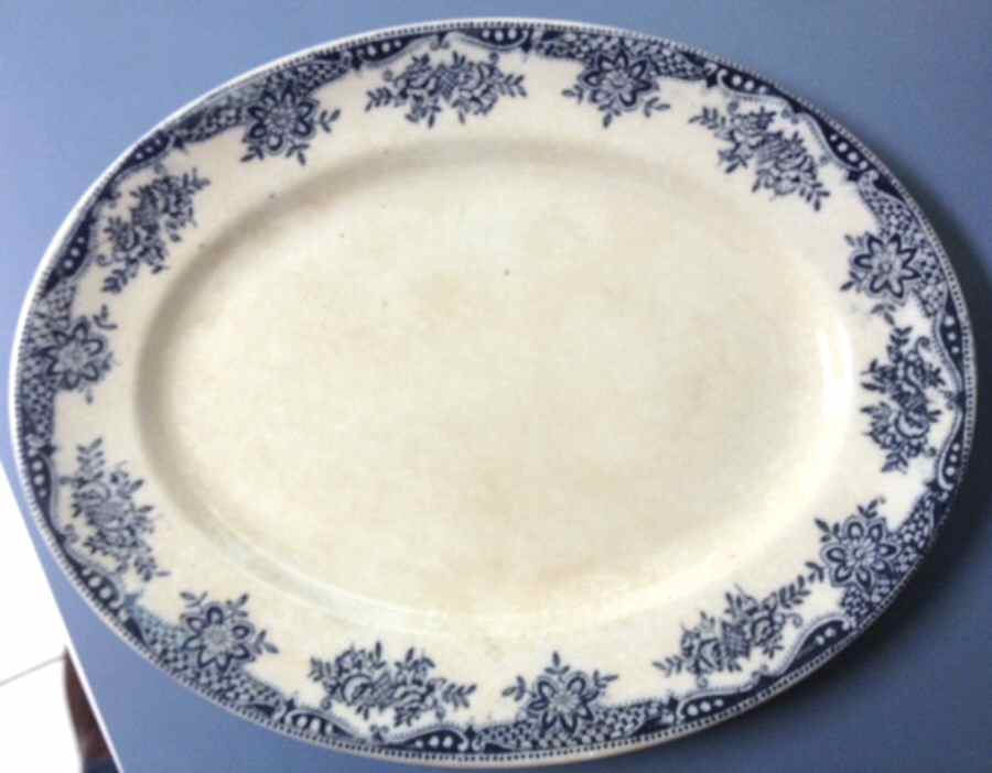 Endon Blue 11" Oval Serving Platter by England-1