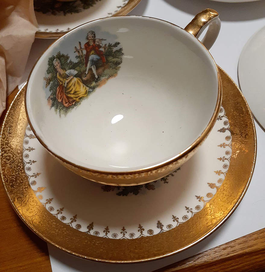 EAN46 Flat Cup & Saucer Set by Eastern China -1