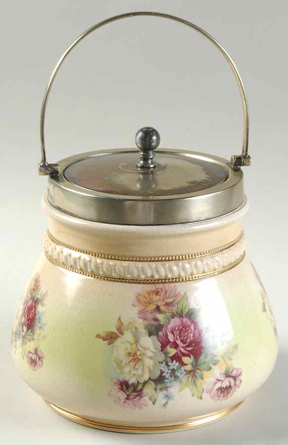 D5958 Biscuit Barrel & Metal Lid by England-1