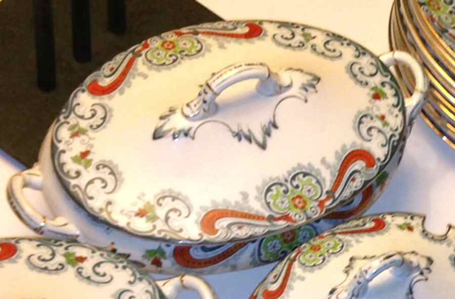 Astoria Multicolor Oval Covered Vegetable by Empire Porcelain -1