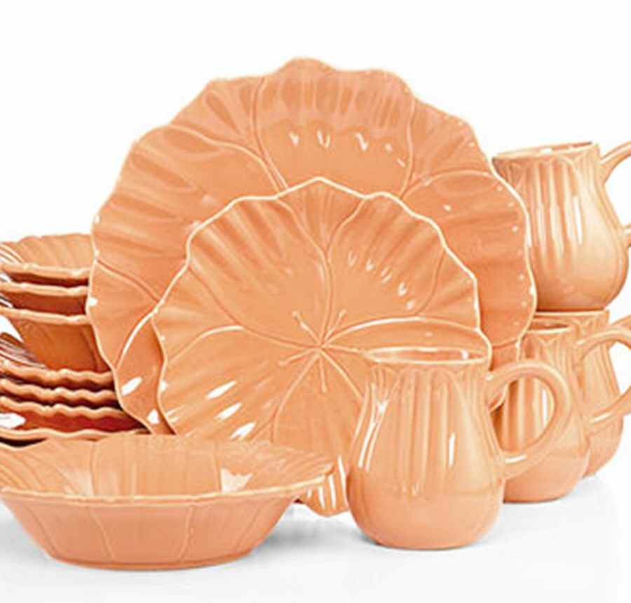 Tulip Orange Dinner Plate by Euro Ceramica-1