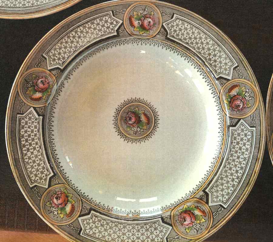 Milan Brown Multicolored Luncheon Plate by Hill Pottery-1