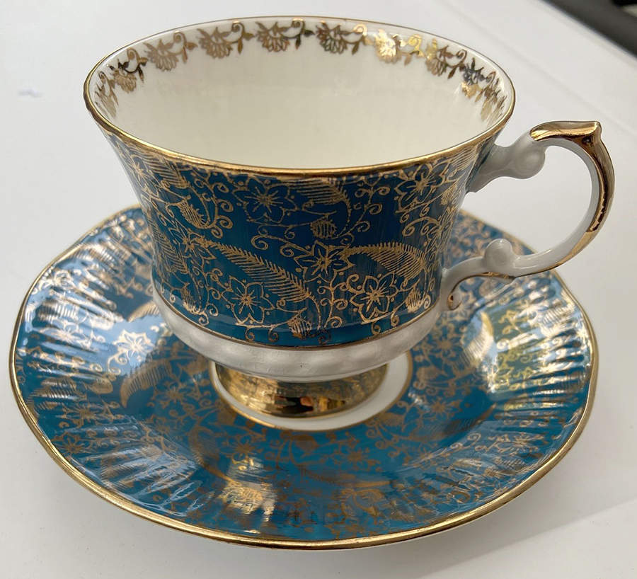 Sovereign Blue Footed Cup & Saucer Set by Elizabethan-1