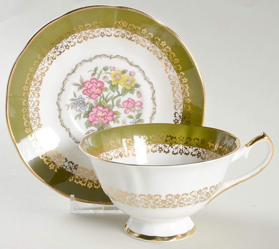 Versailles Green Footed Cup & Saucer Set by Elizabethan-1