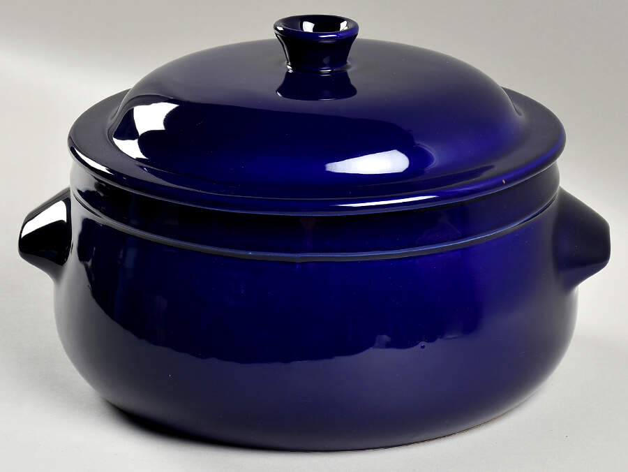Cobalt Blue 4 Quart Round Covered Casserole by Emile Henry-1