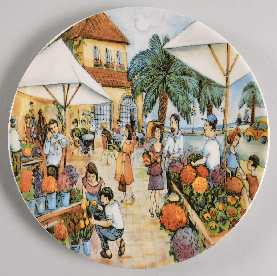 Market Scenes Salad Plate by Effetti d'Arte (Effetti Home)-1