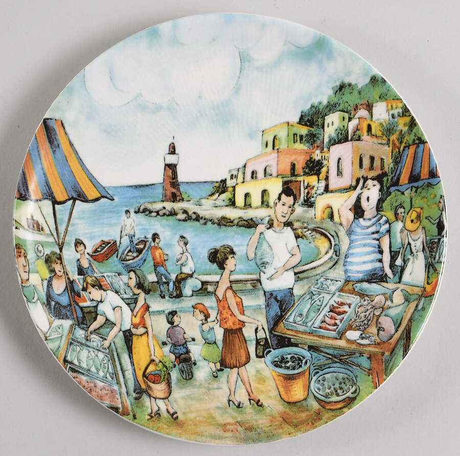 Market Scenes Salad Plate by Effetti d'Arte (Effetti Home)-1
