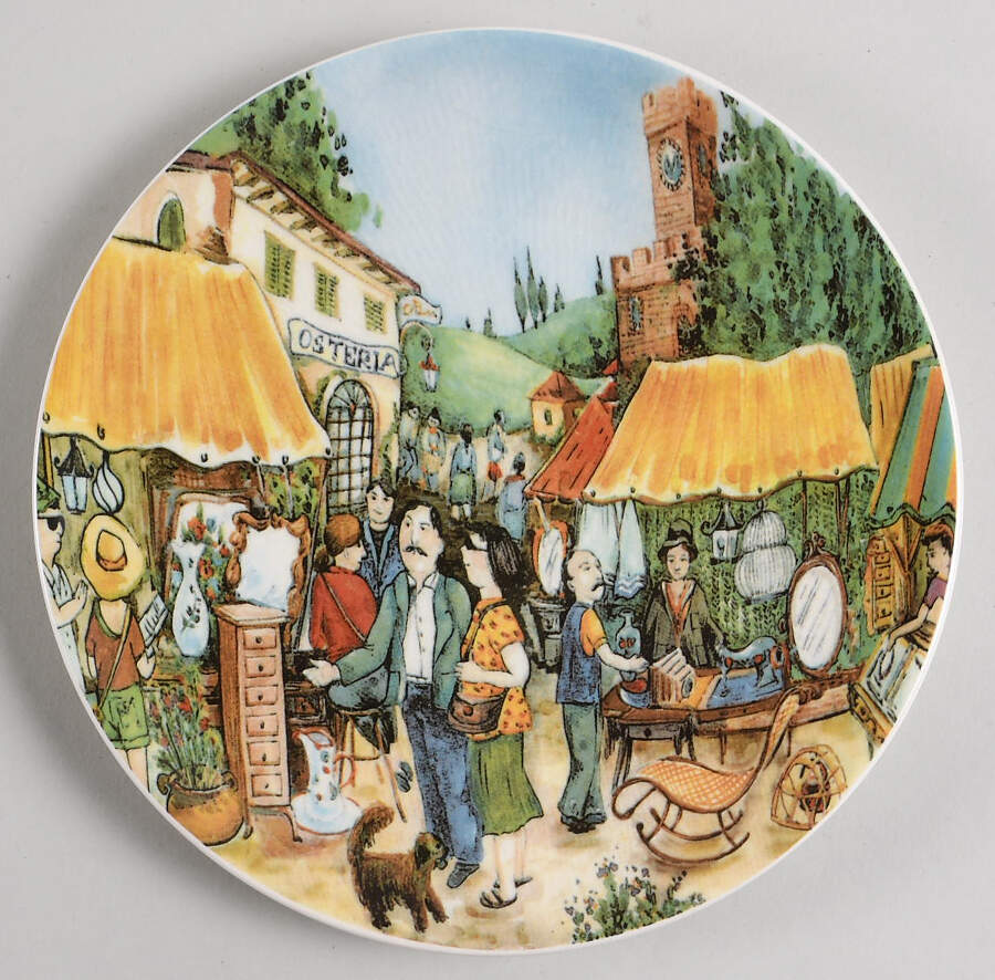 Market Scenes Salad Plate by Effetti d'Arte (Effetti Home)-1