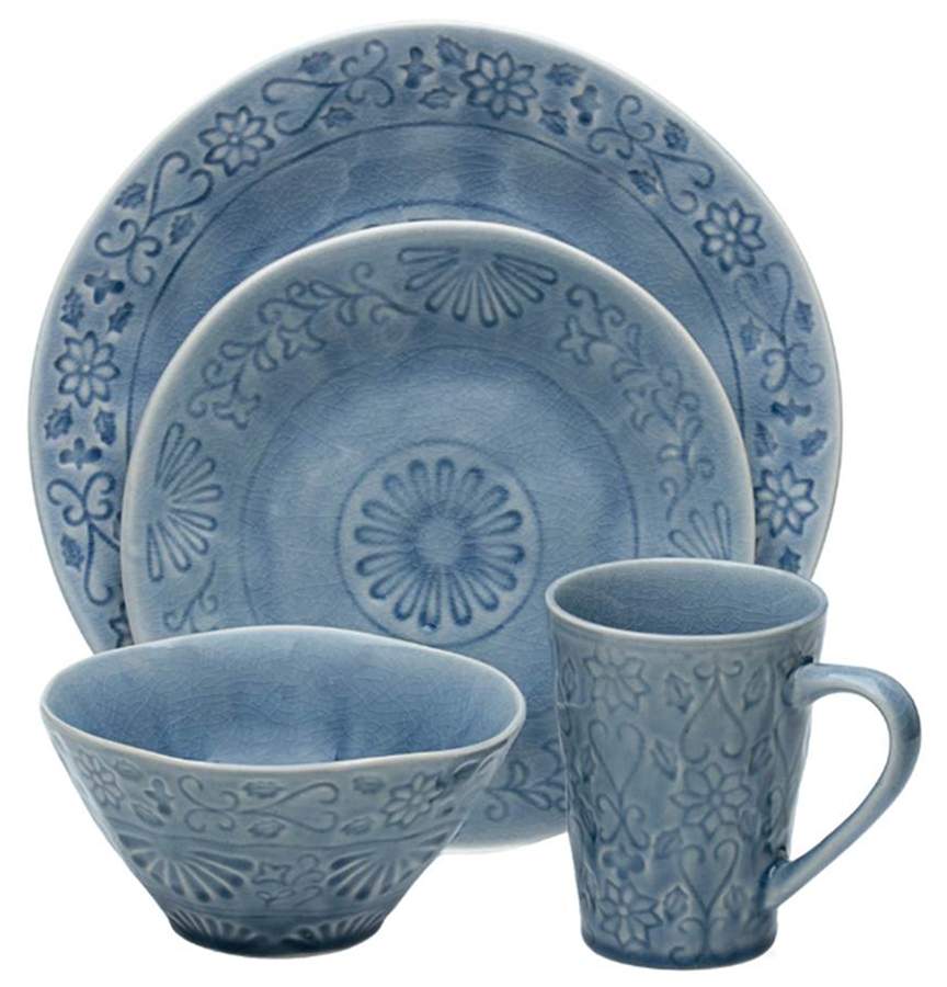 Merkado Blue Dinner Plate by Euro Ceramica-1