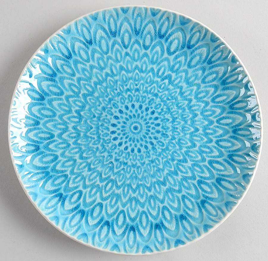 Peacock Turquoise Salad Plate by Euro Ceramica-1