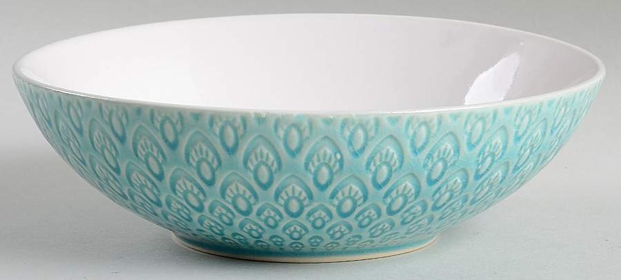 Peacock Turquoise Soup/Cereal Bowl by Euro Ceramica-1