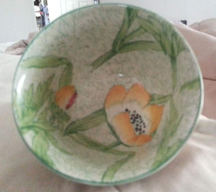 Chintz (Green) Flat Cup by England-1
