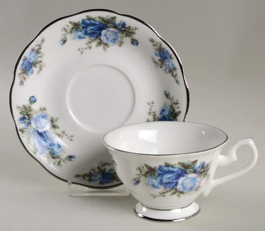 Moonlight Rose Footed Cup & Saucer Set by English Tea Store-1