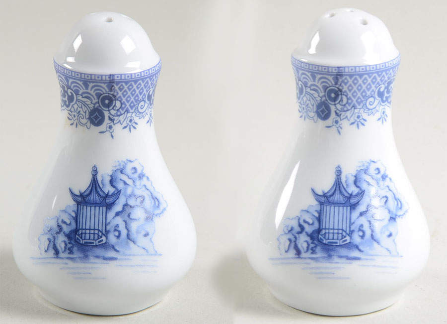 Chinese Garden Blue Salt & Pepper Set by Emerald Collection-1